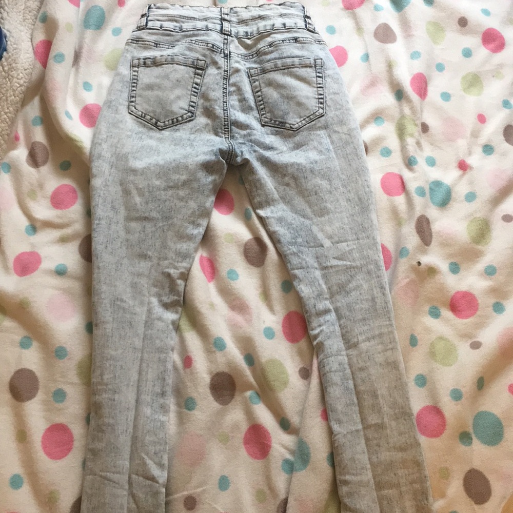Denim Acid Rinsed Ripped Jeans - Picture 2 of 2